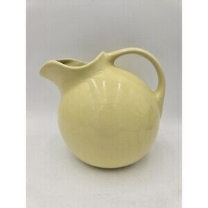 Vintage Hall Ball Pitcher #633 With Ice Lip Pale Yellow 7 Inches